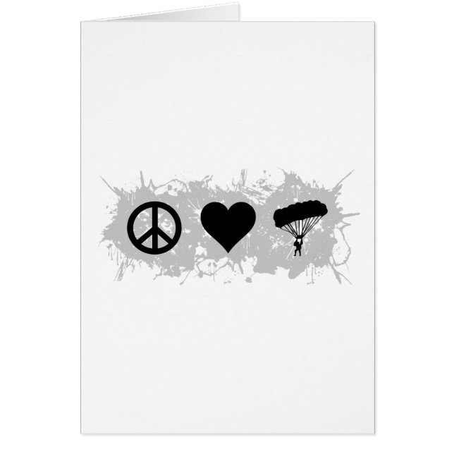 Hoppa fallskärm hälsningskort (Framsidan)