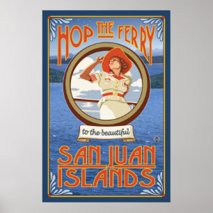Hoppa färjan - San Juan öar, WA reser affischen Poster