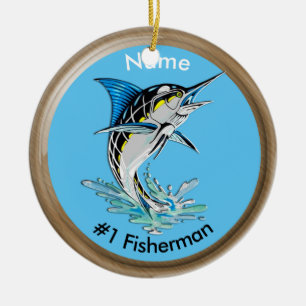 Hoppa fiskaren för Marlin #1 Julgransprydnad Keramik