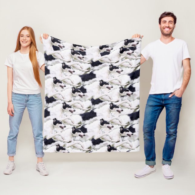 Hoppa flott ullkast för Borzoi Fleecefilt (På plats)