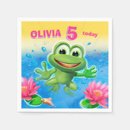 Hoppa för partypapper för groda den beställnings- pappersservett