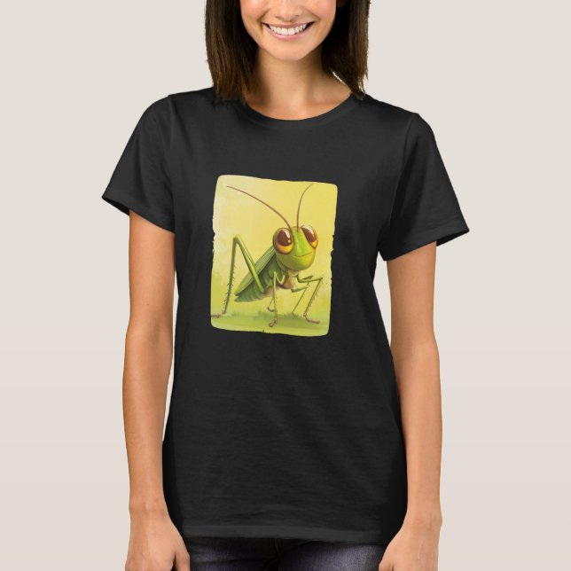 Hoppa Framåt med Denna Söta Gräshoppsdesign T Shirt (Framsida)