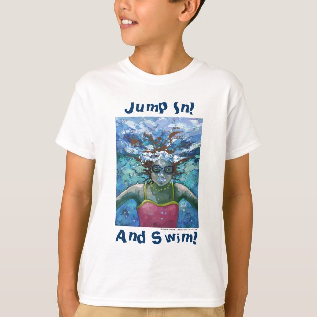 Hoppa i och simma under vattnet tee shirt (Framsida)