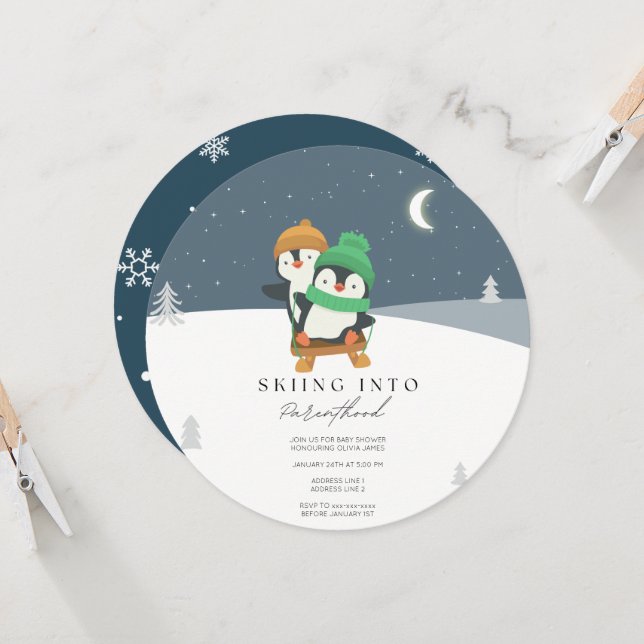 Hoppa in i föräldrababydusch inbjudningar (Fram/Back In Situ)