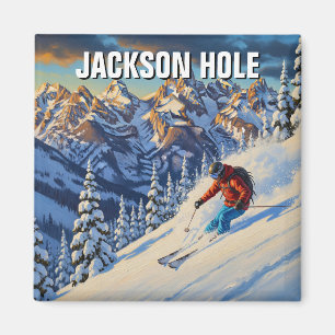 Hoppa in i Jackson Hål Wyoming Magnet