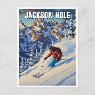 Hoppa in i Jackson Hål Wyoming Vykort