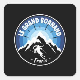 Hoppa in i Le Grand Bornand Frankrike Blue Fyrkantigt Klistermärke