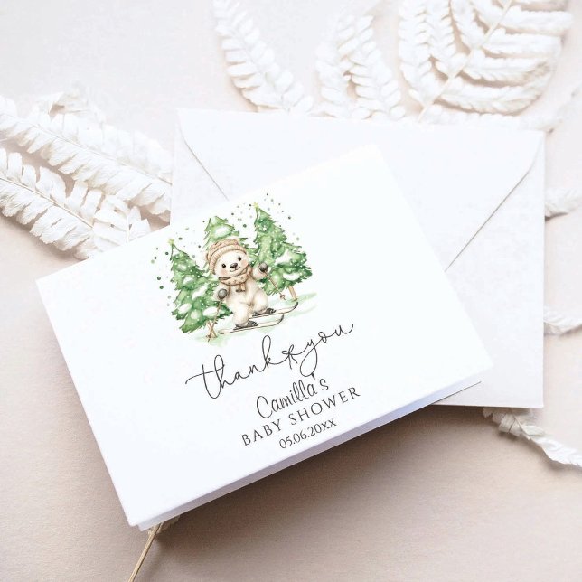 Hoppa in i Parenthood Winter Baby Shower Tack Kort (Skapare uppladdad)