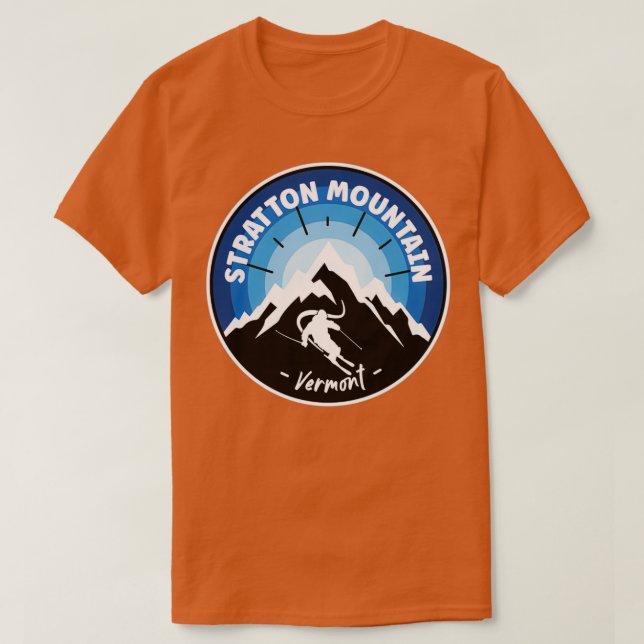 Hoppa in i Stratton Mountain Vermont Blue T Shirt (Design framsida)