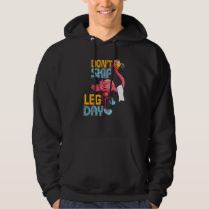 Hoppa inte över Leg Day Cute Flamingo Fitness Gym Hoodie