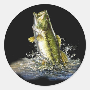 Hoppa largemouth bas runt klistermärke