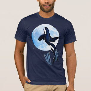 Hoppa orca- och måneskjortor t-shirt