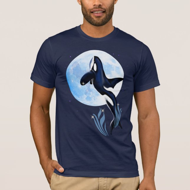 Hoppa orca- och måneskjortor t-shirt (Framsida)