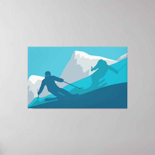 Hoppa över berg - skjut över illustration av Abstr Canvastryck (Framsida)