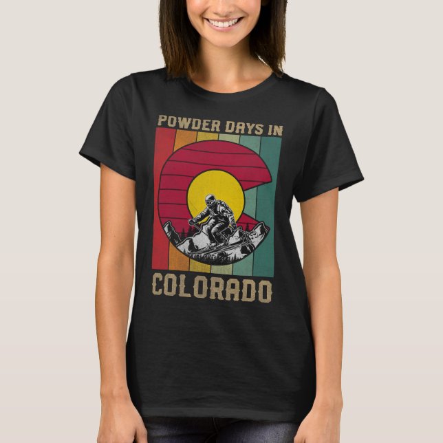 Hoppa över dagar med snö-påstigning i Snö Ski Powd T Shirt (Framsida)