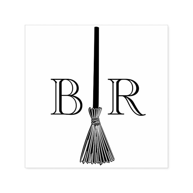 Hoppa över det första monogrammet för Broom C lite Självfärgande Stämpel (Design)