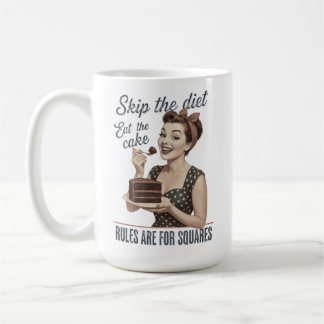 Hoppa över dieten Ät den retro tårtan Kaffemugg