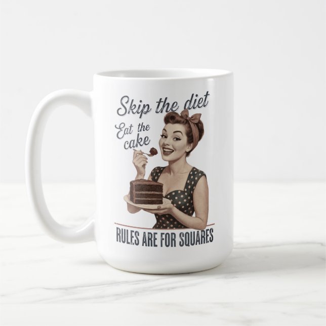 Hoppa över dieten Ät den retro tårtan Kaffemugg (Vänster)