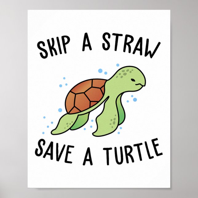 Hoppa över en rå Spara A Turtle Låt oss Sparan Tur Poster (Framsidan)