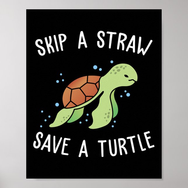 Hoppa över en rå Spara A Turtle Låt oss Sparan Tur Poster (Framsidan)