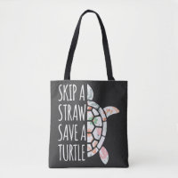 Hoppa över en Straw Spara a Turtle Eco Tote Bag