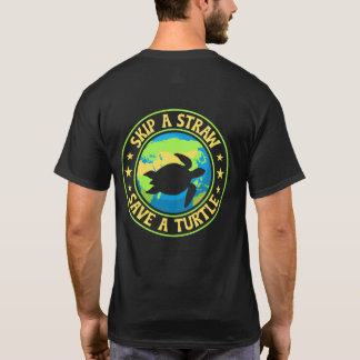 Hoppa över en sugrör Spara en sköldpadda - Ekologi T Shirt