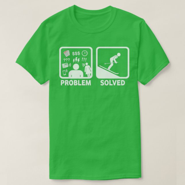 Hoppa över ett lustigt problem som lösts t shirt (Design framsida)