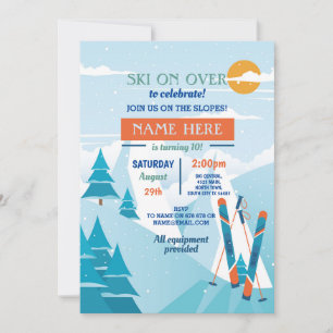 Hoppa över Födelsedagsfest Slopes Ski Snowboard Sn Inbjudningar