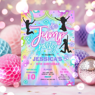 Hoppa över Födelsedagsfest Tie Dye Glow Jump Party Inbjudningar
