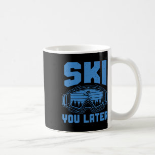 Hoppa över funny Ski, senare Winter Skier Kaffemugg