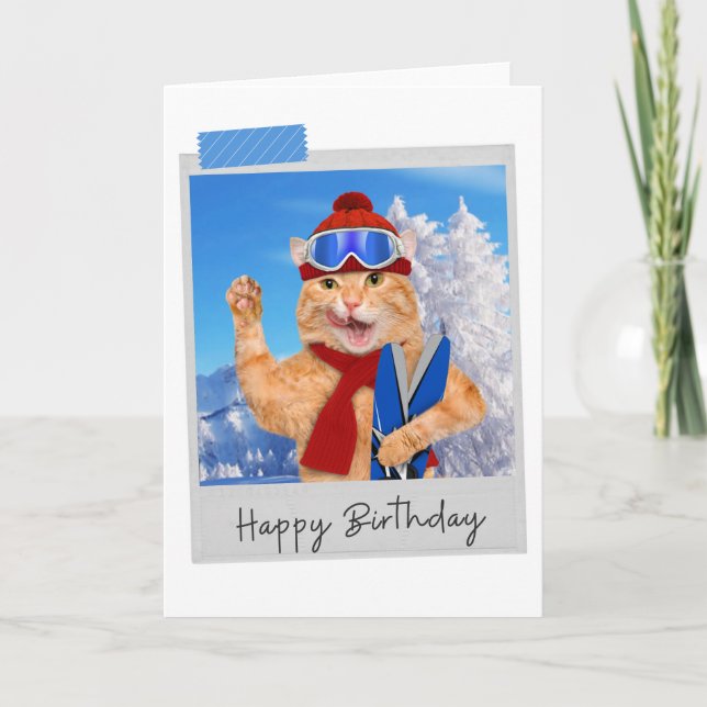 Hoppa över Ginger Cat Funny Birthday Card Kort (Framsida)