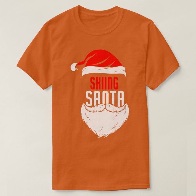 Hoppa över Helgdag i Jultomten - Skiing Skie T Shirt (Design framsida)