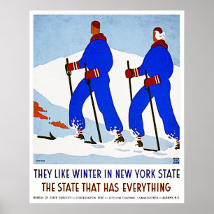 Hoppa över i New York State - Poster av Vintage De