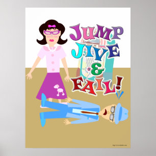 Hoppa över Jive och Misslyckas Tecknaden Swing Dan Poster