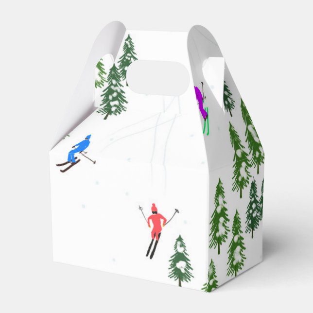 Hoppa över julen i Illustration Ski Julafton Presentaskar (Baksidan Sidan)