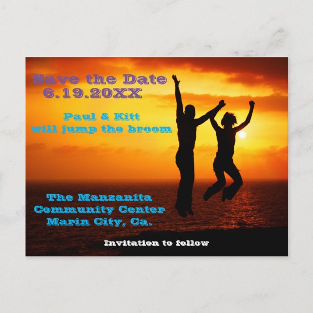 Hoppa över kvasten vykort (Framsida)