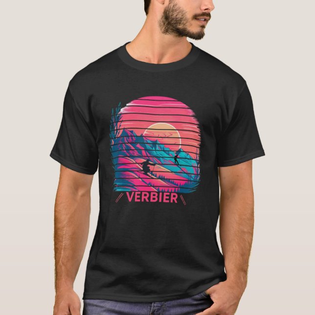Hoppa över och Apres Ski Winter Sports Verbier Swi T Shirt (Framsida)