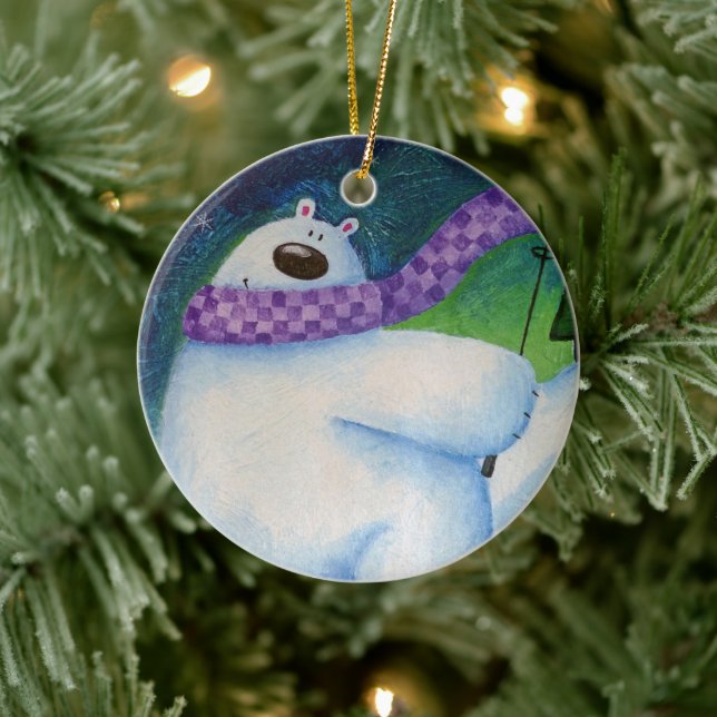 Hoppa över Polar Bear Ceramic Ornament (Träd)