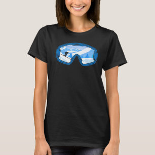 Hoppa över Ski Goggles Mountains Skier Winter Spor T Shirt