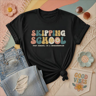 Hoppa över skolan Rolig hemmaskolare Retro T Shirt