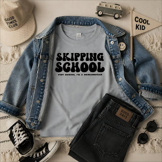 Hoppa över skolan Rolig hemundervisning Retro stil T Shirt