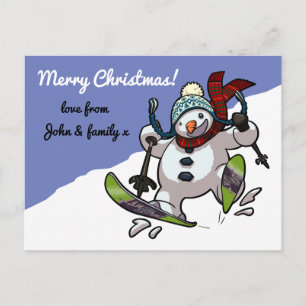 Hoppa över Snögubbe God jul! MeddelandeTecknad Helg Vykort