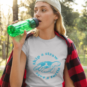 Hoppa över Straw Spara a Turtle T Shirt