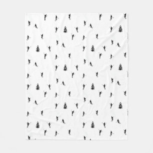 Hoppa över tema Modern Black & White Ski Skiers Fleecefilt