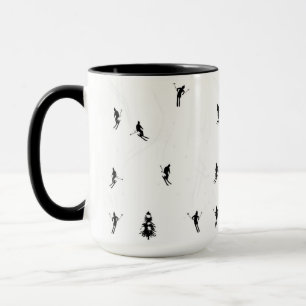 Hoppa över tema Modern Black & White Ski Skiers Mugg