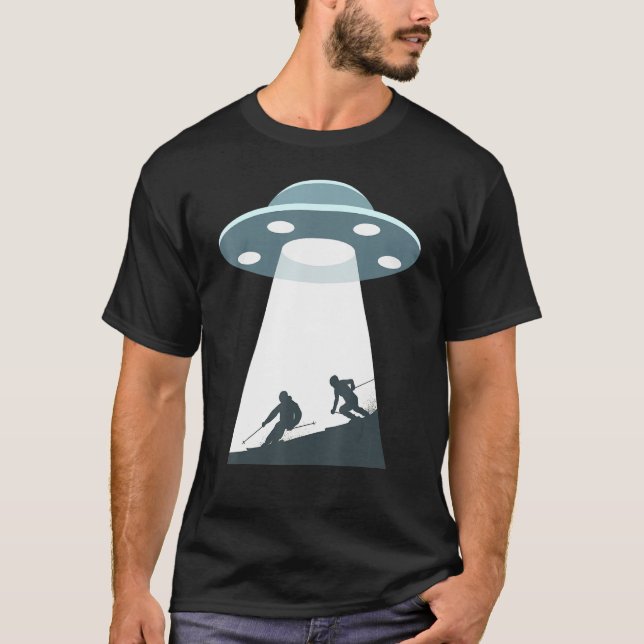Hoppa över Ufo Coola Snö Ski Skier T Shirt (Framsida)