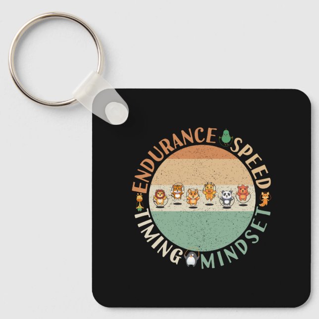 Hoppa över upprepning - hoppas över omloppsmönster nyckelring (Framsida)