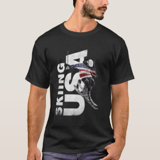 Hoppa över USA stödja teamet Tshirt USA flagga Ski T Shirt