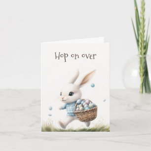 Hoppa över Vattenfärg påskharen-kort Inbjudan