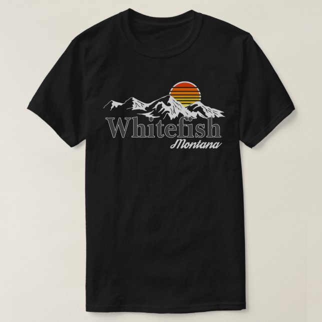 Hoppa över Whitefish Montana Mountain Älskare T Shirt (Design framsida)